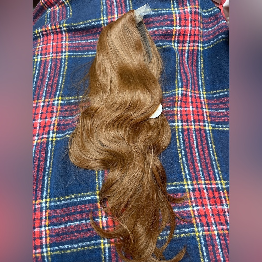 Long Light Brown Wavy Wig for Women, Middle Part, 26”